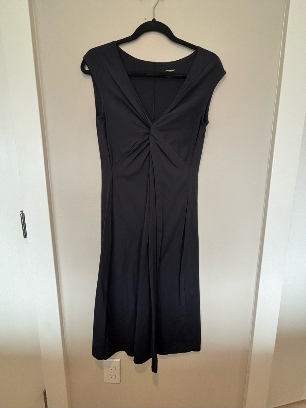 Patagonia Black Twist-Front Midi Dress